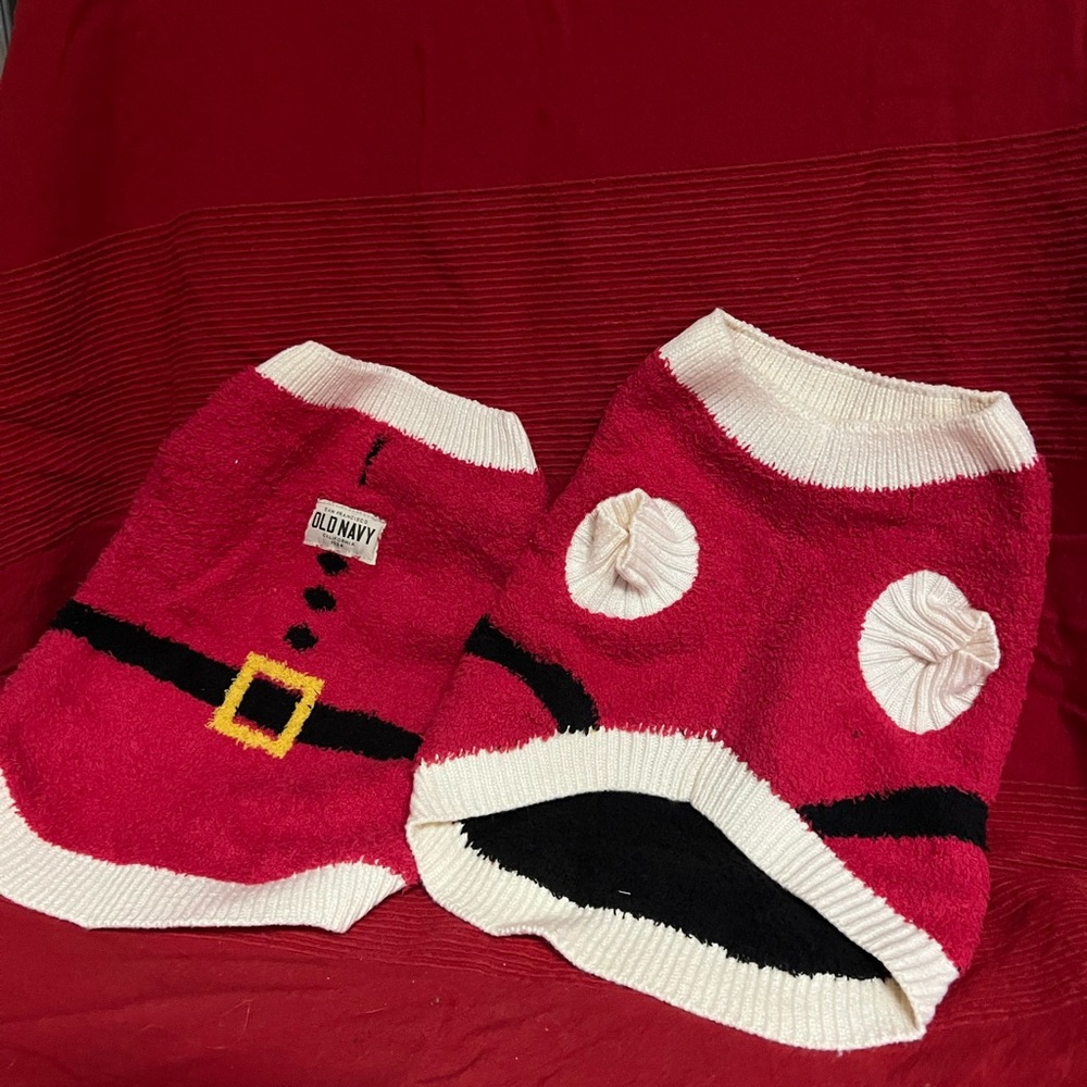 Red and White Pet Sweater Set